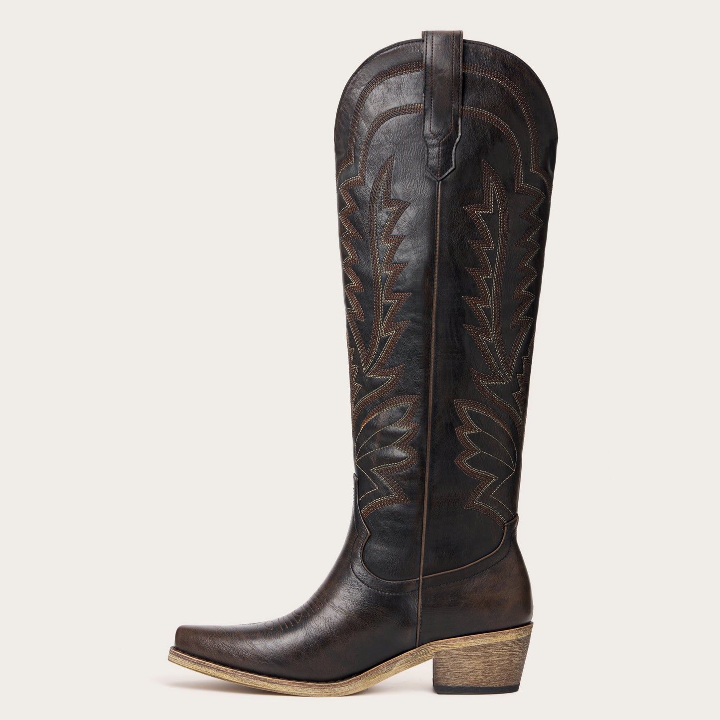 The Laurey - Espresso Embroidered Cowgirl Boots with Classic Western Flair