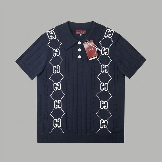 Black and White Cotton G Logo Men's T-shirtXC052025072509