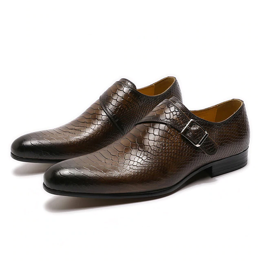 Men Snake Print Dress Shoes