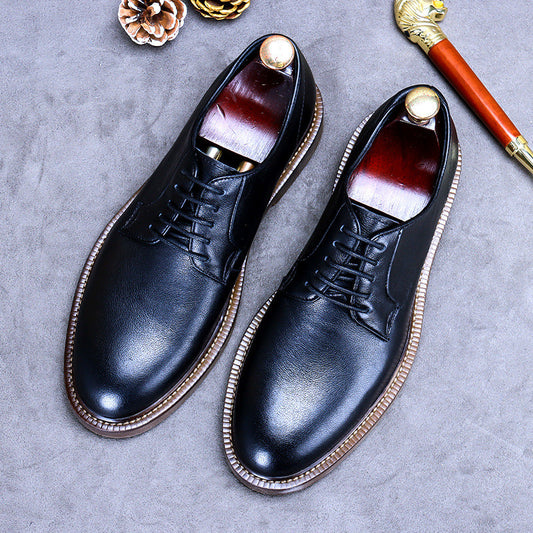 Vintage Men's Leather Lace Up Casual Trendy Dress Shoes