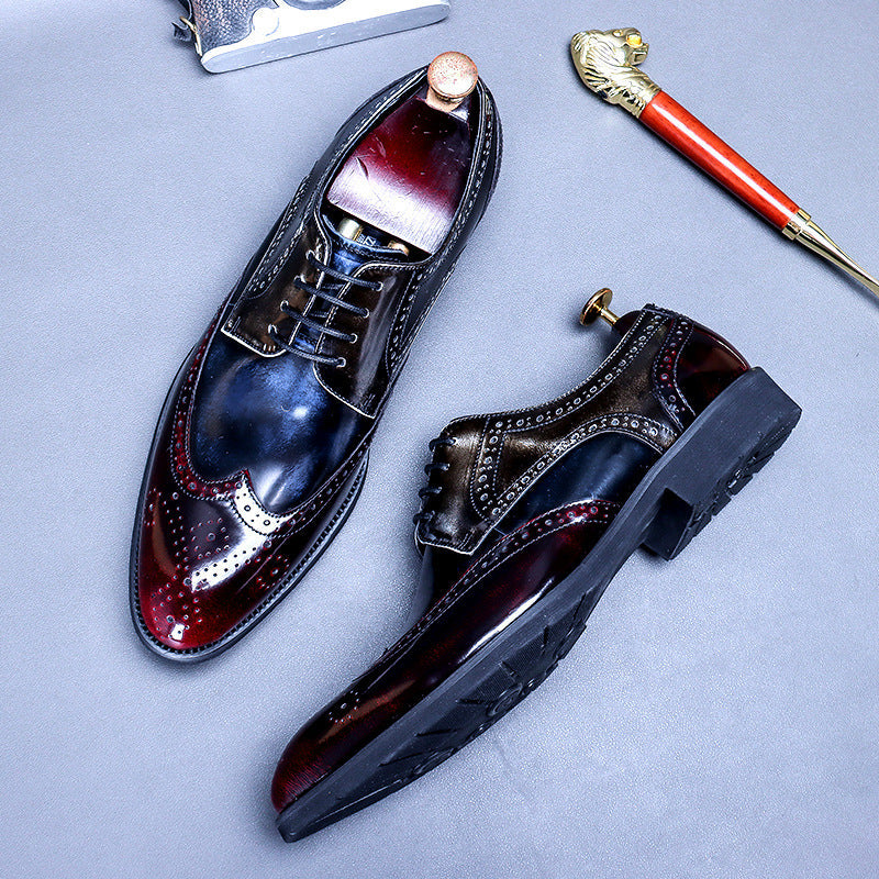 2022 Vintage Men's Leather Lace Up Fashion Dress Shoes