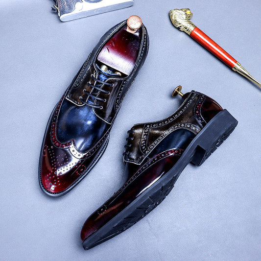 2022 Vintage Men's Leather Lace Up Fashion Dress Shoes