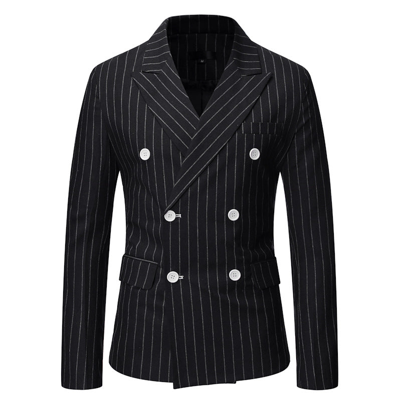 New Striped Casual Double Breasted Blazer