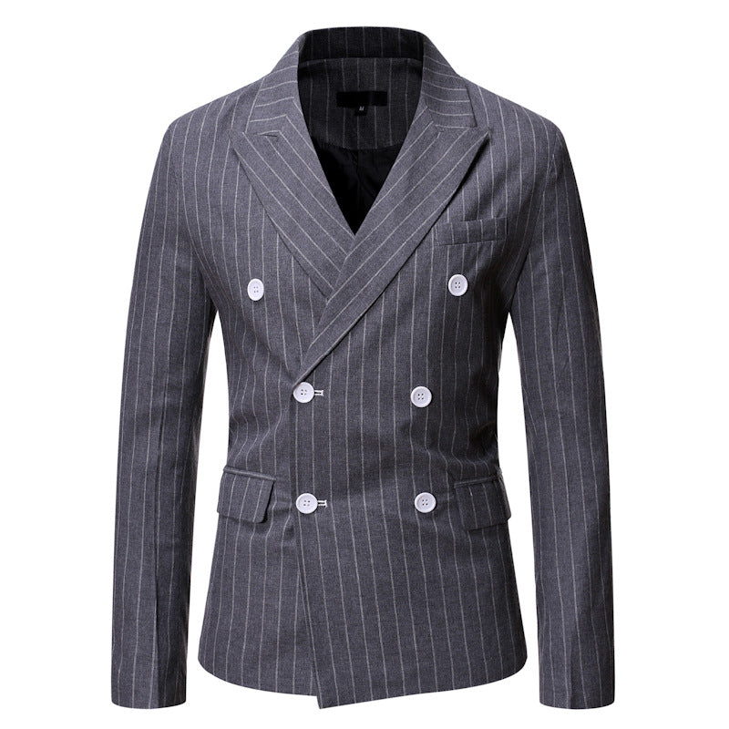 New Striped Casual Double Breasted Blazer