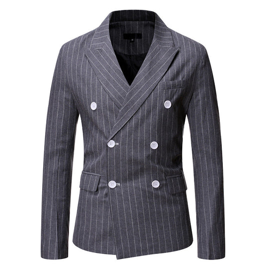 New Striped Casual Double Breasted Blazer