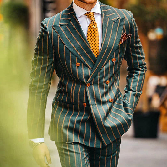 Slim Fit Plaid Lapel Long Sleeve Men Blazer