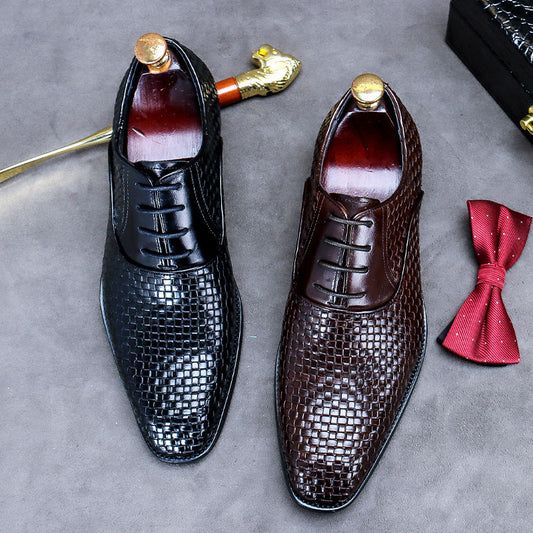 2022 Men's Leather Business Lace Up Casual Trendy Dress Shoes