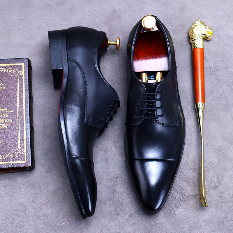 Classic Men's Leather Lace Up Casual Trendy Dress Shoes