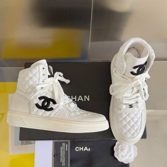 black and white C logo fashion women's sneakers-PD052023091206