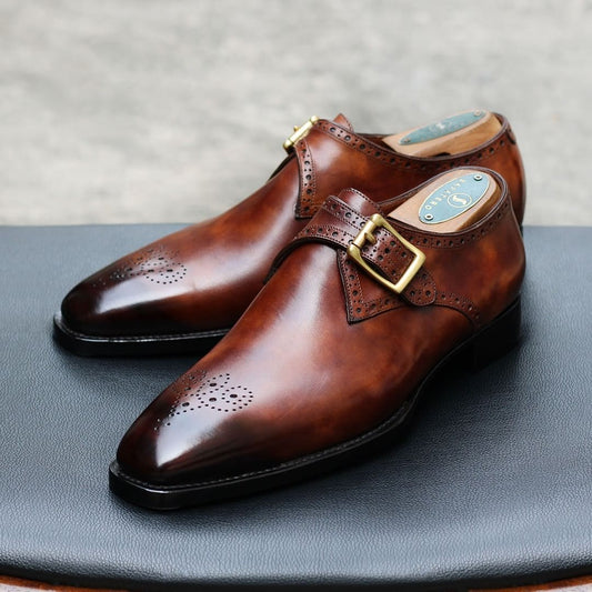 Fashion Mens Monk Strap Dress Shoes