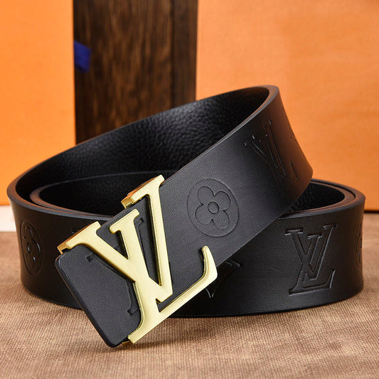 Black belt men's new trend all-match belt pants unisex couple belt