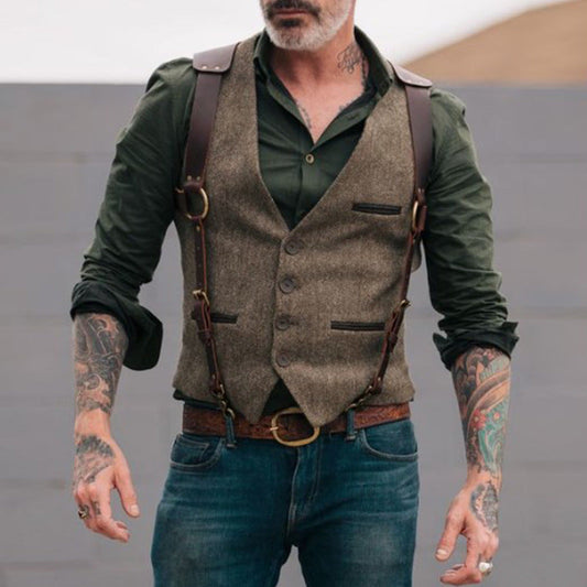 Fashion England Style Men Formal Vest 04