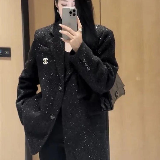 Black Star Handmade C logo women's clothes Coat jacketPD052024021802