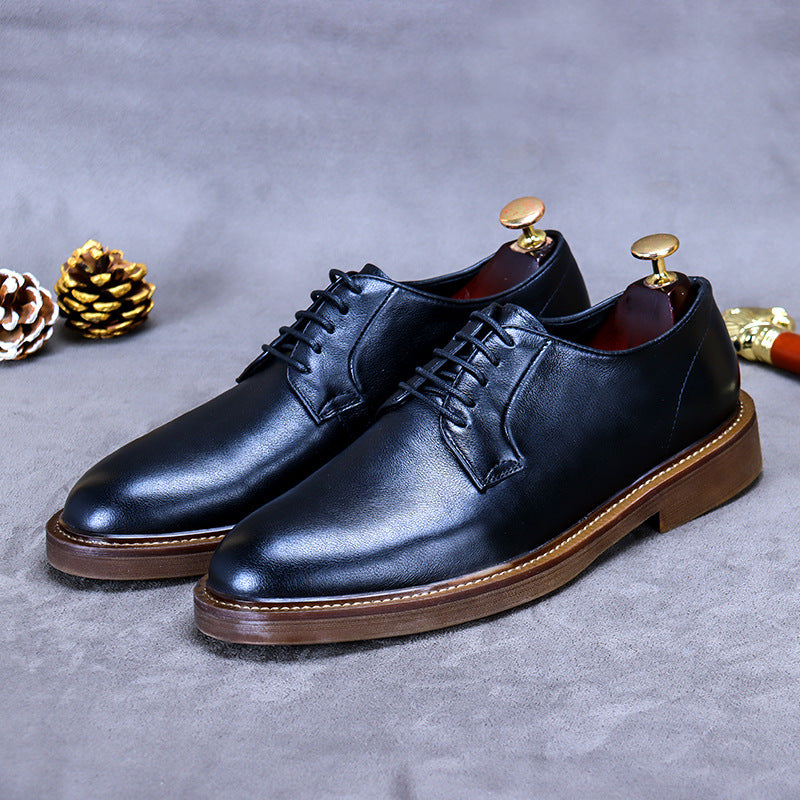 Vintage Men's Leather Lace Up Casual Trendy Dress Shoes