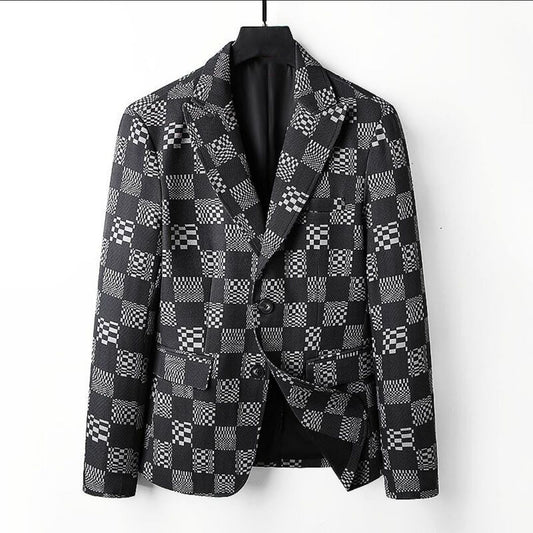 Black New Fashion V Logo Men's JacketPD052024110401