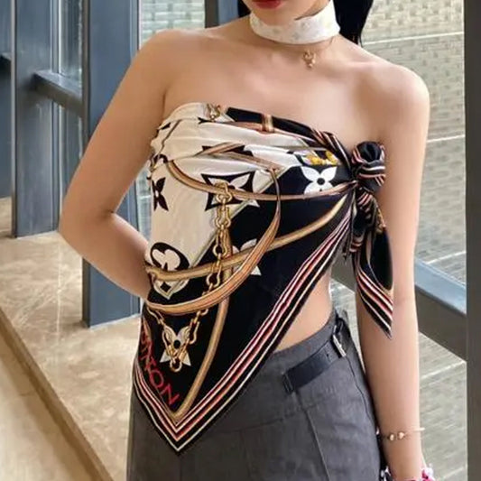 Women's inner tube top silk scarf PD10041305
