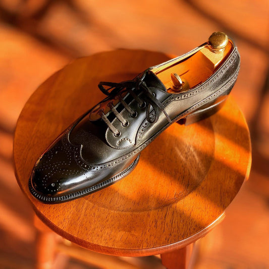 Black Brogue Style Formal Business Lace Up Men Dress Shoes