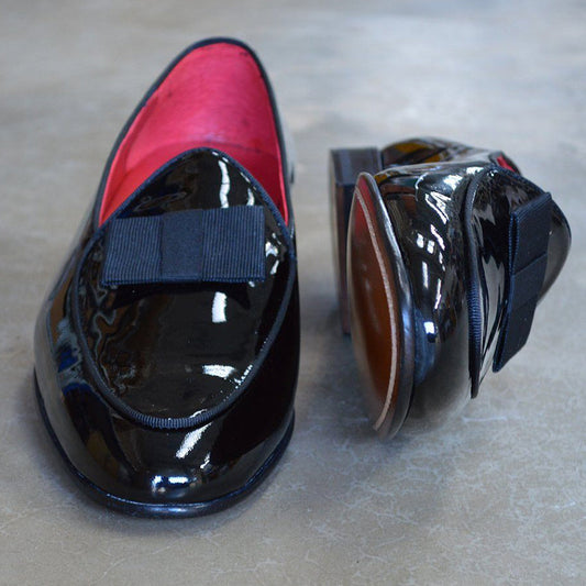 Men's Black Shiny Dress Shoes