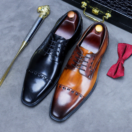 Newest Men's Leather Business Lace Up Casual Trendy Dress Shoes