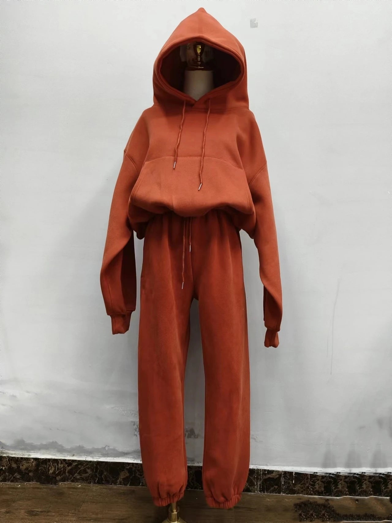 Casual New Fashion Hoodies Suit Women Winter Spring Solid Tracksuit Two Pieces Set Sports Pullover Sweatpants Sweatshirt Mujer