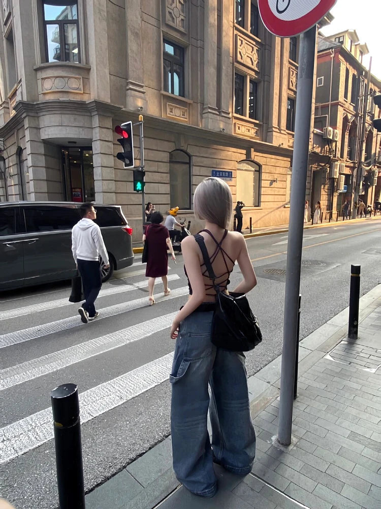 Woman Oversize Jeans Baggy Denim Low Waist Pants Wide Leg Cute Core Baddie Style New Trend  Aesthetics Japanese Fashion Ins