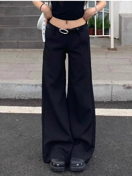 Y2k Vintage Streetwear Wide Leg Pants Women American Retro Female Grunge Casual Fashion Loose Trousers Summer 2024