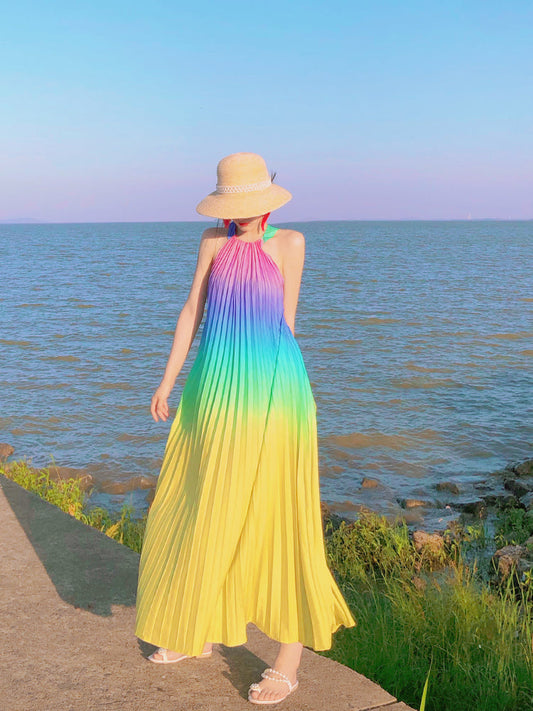 Yellow Plus-Size Beach Maxi Dress