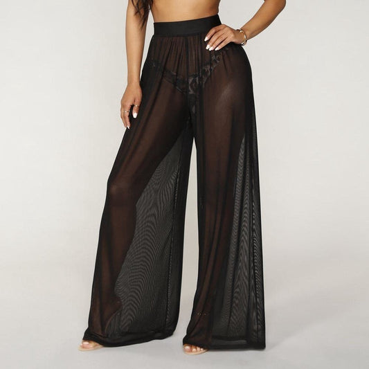 Women See Through Boho Wide Leg Pants