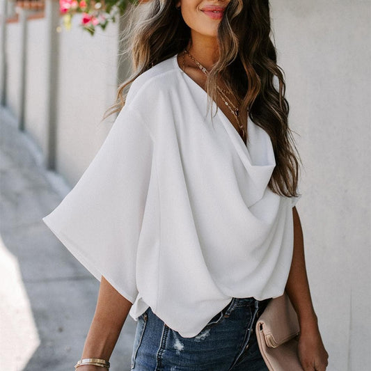 Women Fashion V Neck T-shirter